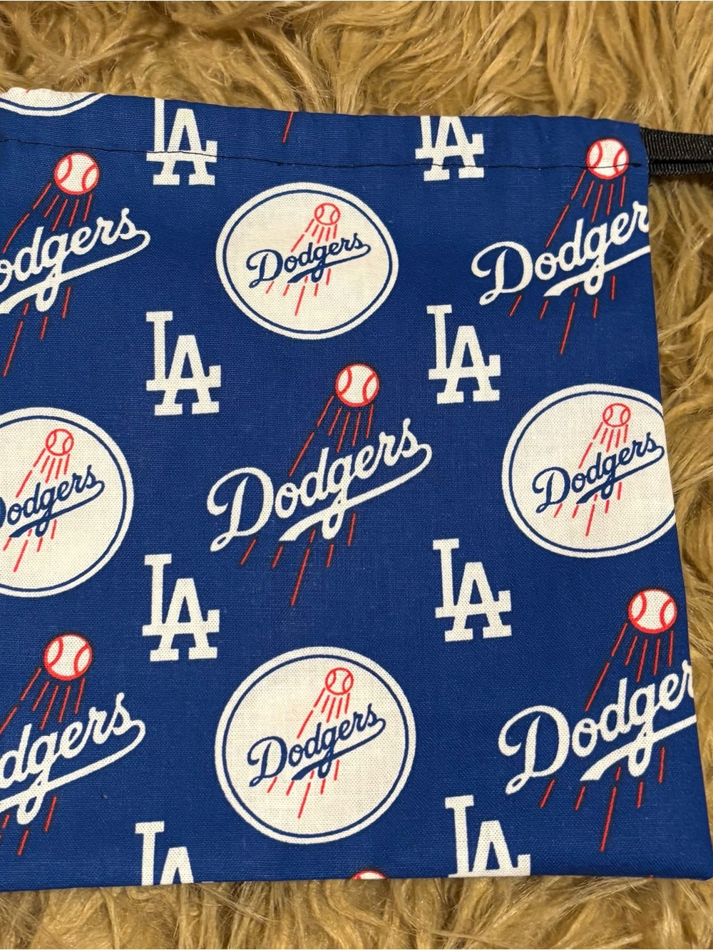 Los Angeles Dodgers Drawstring Pouch Bag 7”x8”” Handmade 100% Cotton